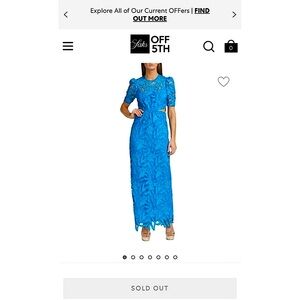 ML Monique Lhuillier Cut-Out Blue Lace Maxi Dress in ‘London Topaz’ - size 8